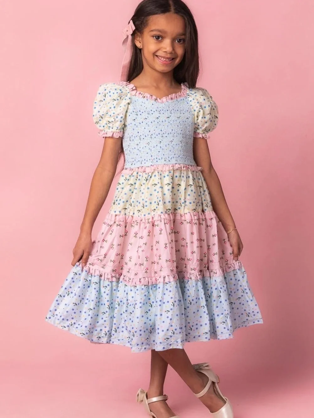 Ivy City Co Emily patchwork floral dress Mini